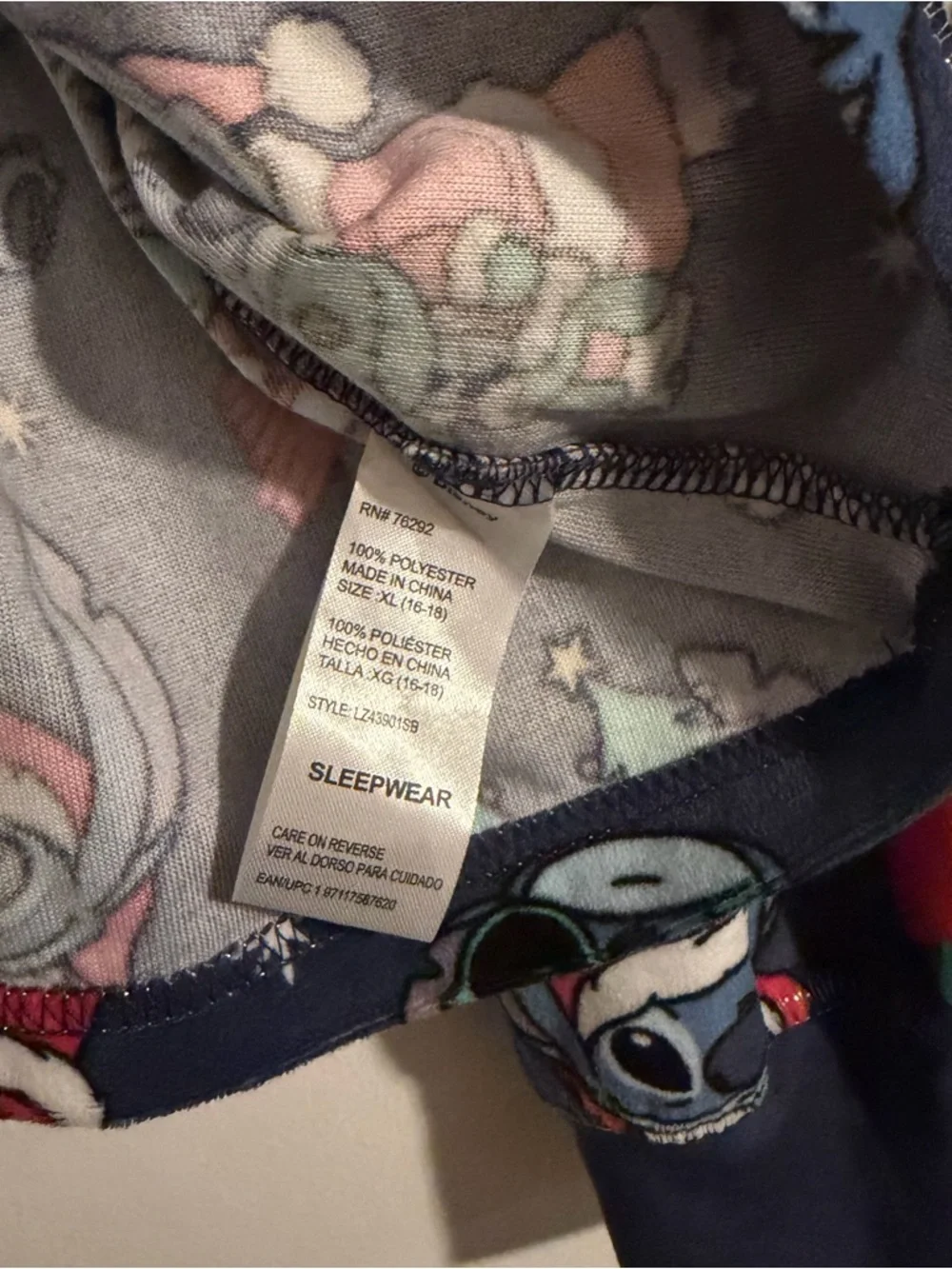Women’s Blue Christmas Disney Stitch Pajamas Top - Picture 4 of 5